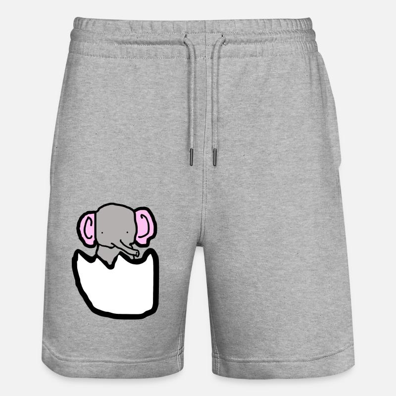 Éléphant - Short de jogging bio TRAINER Stanley/Stella unisexe - gris chiné