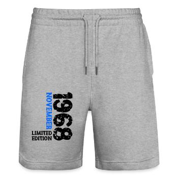 1968 novembre édition limitée 55e anniversaire décoration - Short de jogging bio TRAINER Stanley/Stella unisexe - gris chiné - Devant - Nik (191cm) & Marisol (170cm)