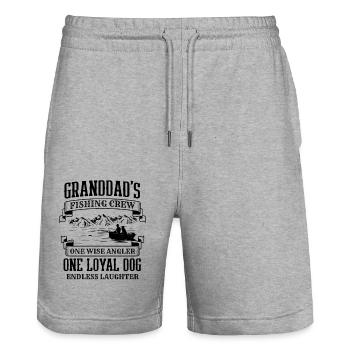 Fishing Granddad Grandpa Fisherman Grandkid Funny - Stanley/Stella Trainer Unisex Organic Jogging Shorts - heather grey - Front - Nik (191cm) & Marisol (170cm)