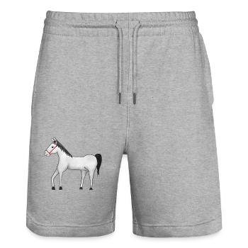 Ross, Stallion, Horse, Horse Fool, Rider, Horse, Horse - Stanley/Stella Trainer Unisex Organic Jogging Shorts - heather grey - Front - Nik (191cm) & Marisol (170cm)