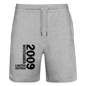2009 Novembre Édition Limitée 14e Anniversaire Décoration - Short de jogging bio TRAINER Stanley/Stella unisexe - gris chiné - Devant - Nik (191cm) & Marisol (170cm)