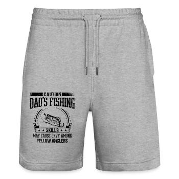 Angeln Papa Papa Fischer Childern Lustiger Fisch So - Stanley/Stella Unisex Bio Joggingshorts Trainer  - Grau meliert - Vorne - Nik (191cm) & Marisol (170cm)