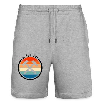 Glück auf Arzgebirg - Stanley/Stella Unisex Bio Joggingshorts Trainer  - Grau meliert - Vorne - Nik (191cm) & Marisol (170cm)