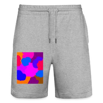 Clouds - Stanley/Stella Trainer Unisex Organic Jogging Shorts - heather grey - Front - Nik (191cm) & Marisol (170cm)