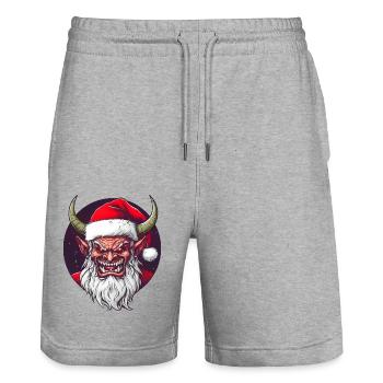 Christmas Demon - Stanley/Stella Trainer Unisex Organic Jogging Shorts - heather grey - Front - Nik (191cm) & Marisol (170cm)