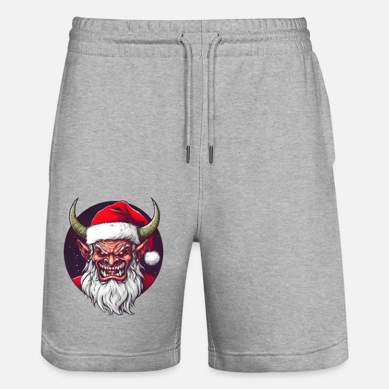 Weihnachtsdämon - Stanley/Stella Unisex Bio Joggingshorts Trainer  - Grau meliert
