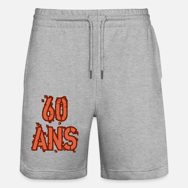 60 ANS - Short de jogging bio TRAINER Stanley/Stella unisexe - gris chiné