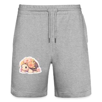 Turtle Baby Turtle Armored Lizard Lizard - Stanley/Stella Trainer Unisex Organic Jogging Shorts - heather grey - Front - Nik (191cm) & Marisol (170cm)