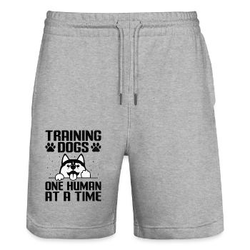 Dog Trainer Dog Training Training Dogs Pet Care Pr - Stanley/Stella Trainer Unisex Organic Jogging Shorts - heather grey - Front - Nik (191cm) & Marisol (170cm)