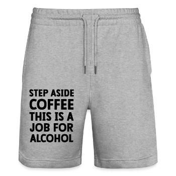 Mettez de côté le café, c’est un travail pour l’alcool - Short de jogging bio TRAINER Stanley/Stella unisexe - gris chiné - Devant - Nik (191cm) & Marisol (170cm)