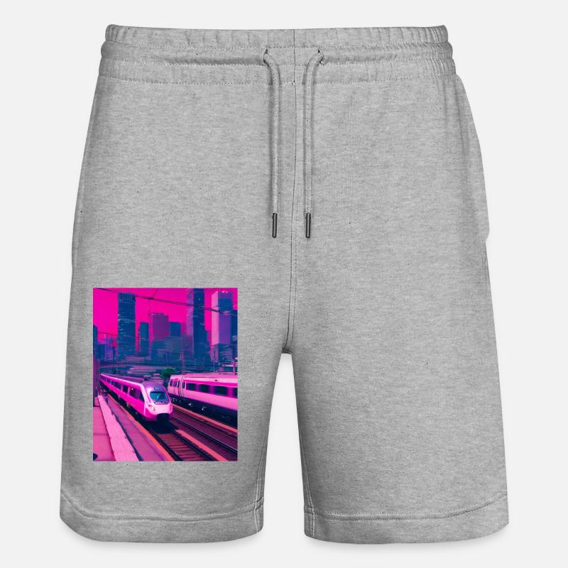 Train Japon - Short de jogging bio TRAINER Stanley/Stella unisexe - gris chiné