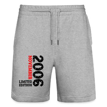 2006 November Limited Edition 17. Geburtstag Deko - Stanley/Stella Unisex Bio Joggingshorts Trainer  - Grau meliert - Vorne - Nik (191cm) & Marisol (170cm)