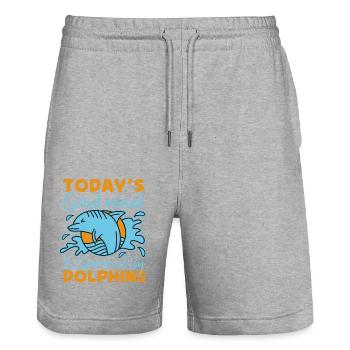 Dolphin Today's Good Mood Is - Stanley/Stella Unisex Bio Joggingshorts Trainer  - Grau meliert - Vorne - Nik (191cm) & Marisol (170cm)