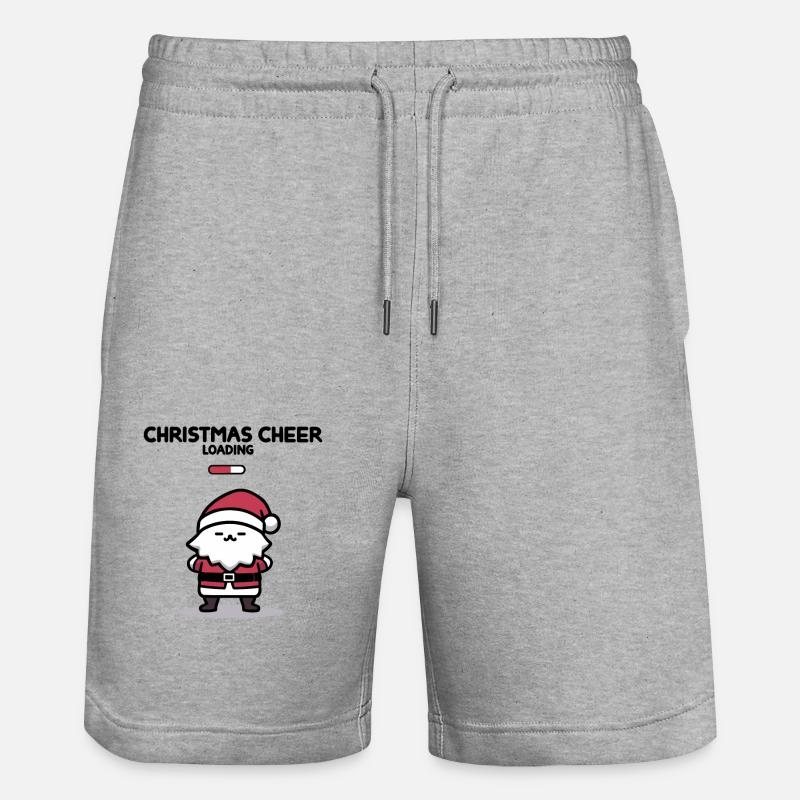 Christmas Cheer Loading - Stanley/Stella Trainer Unisex Organic Jogging Shorts - heather grey