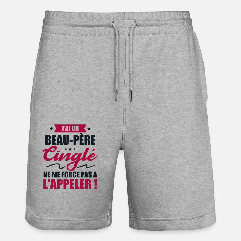 Beau-père Cinglé - Meilleur Père - Short de jogging bio TRAINER Stanley/Stella unisexe - gris chiné