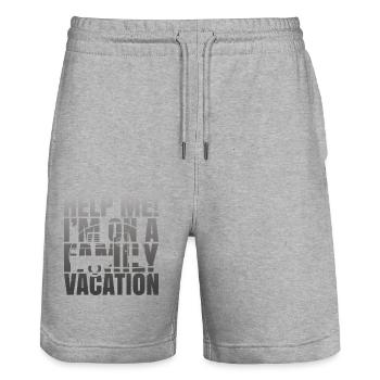 Hilfe, Ich Bin Im Familienurlaub - Stanley/Stella Unisex Bio Joggingshorts Trainer  - Grau meliert - Vorne - Nik (191cm) & Marisol (170cm)