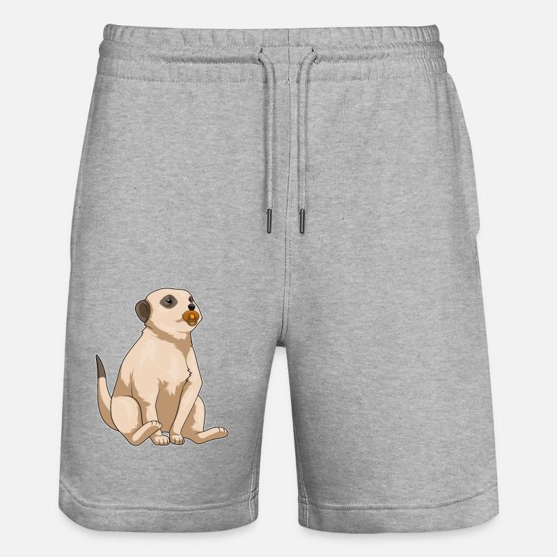 Erdmännchen Baby Schnuller - Stanley/Stella Unisex Bio Joggingshorts Trainer  - Grau meliert