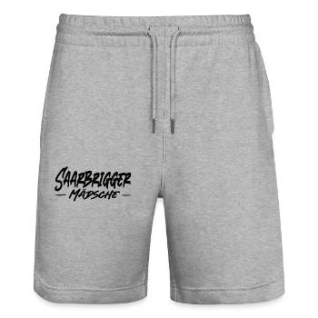 Saarbrigger Mädsche Saarland Saarländisch Dialekt - Stanley/Stella Unisex Bio Joggingshorts Trainer  - Grau meliert - Vorne - Nik (191cm) & Marisol (170cm)