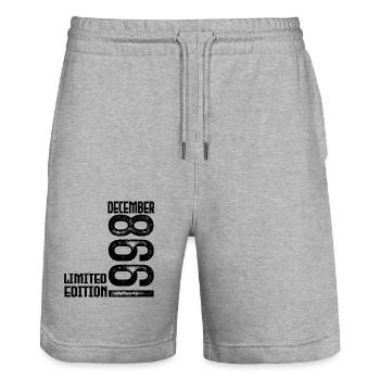 Birthday Gift December 1998. December 1998. - Stanley/Stella Trainer Unisex Organic Jogging Shorts - heather grey - Front - Nik (191cm) & Marisol (170cm)