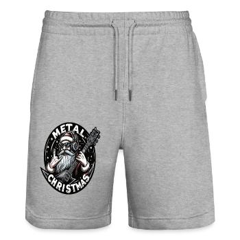 Santa Claus Metal christmas - Stanley/Stella Trainer Unisex Organic Jogging Shorts - heather grey - Front - Nik (191cm) & Marisol (170cm)