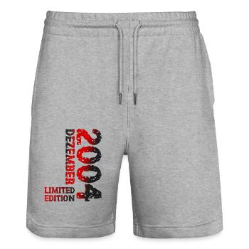 2004 Dezember Limited Edition 19. Geburtstag Deko - Stanley/Stella Unisex Bio Joggingshorts Trainer  - Grau meliert - Vorne - Nik (191cm) & Marisol (170cm)