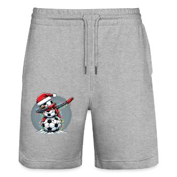 Bonhomme de neige Dabbing Bonhomme de neige Dab Bonhommes de neige - Short de jogging bio TRAINER Stanley/Stella unisexe - gris chiné - Devant - Nik (191cm) & Marisol (170cm)