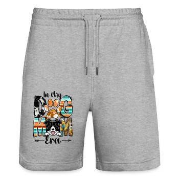 Border Colliel Dog In My Dog Mom Era Mothers Day - Stanley/Stella Trainer Unisex Organic Jogging Shorts - heather grey - Front - Nik (191cm) & Marisol (170cm)