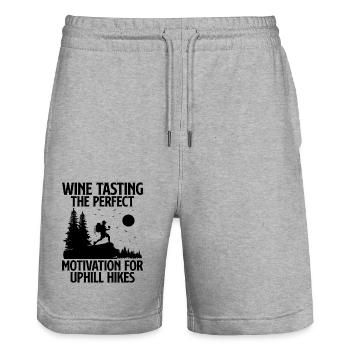 Hiking Nature Mountaineering Trekking Outdoor Hike - Stanley/Stella Trainer Unisex Organic Jogging Shorts - heather grey - Front - Nik (191cm) & Marisol (170cm)