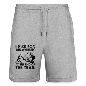 Hiking Nature Mountaineering Trekking Outdoor Hike - Stanley/Stella Trainer Unisex Organic Jogging Shorts - heather grey - Front - Nik (191cm) & Marisol (170cm)