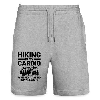 Hiking Nature Mountaineering Trekking Outdoor Hike - Stanley/Stella Trainer Unisex Organic Jogging Shorts - heather grey - Front - Nik (191cm) & Marisol (170cm)