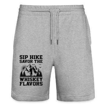 Hiking Nature Mountaineering Trekking Outdoor Hike - Stanley/Stella Trainer Unisex Organic Jogging Shorts - heather grey - Front - Nik (191cm) & Marisol (170cm)