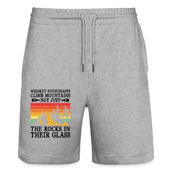Wandern Natur Bergsteigen Trekking Outdoor Wandern - Stanley/Stella Unisex Bio Joggingshorts Trainer  - Grau meliert - Vorne - Nik (191cm) & Marisol (170cm)