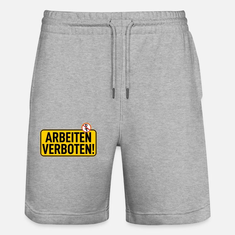 Panneau : Travaux interdits - Short de jogging bio TRAINER Stanley/Stella unisexe - gris chiné