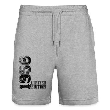 Edition limitée 1956 - Short de jogging bio TRAINER Stanley/Stella unisexe - gris chiné - Devant - Nik (191cm) & Marisol (170cm)