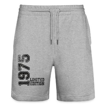 Édition limitée 1975 - Short de jogging bio TRAINER Stanley/Stella unisexe - gris chiné - Devant - Nik (191cm) & Marisol (170cm)