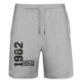 Édition limitée 1982 - Short de jogging bio TRAINER Stanley/Stella unisexe - gris chiné - Devant - Nik (191cm) & Marisol (170cm)