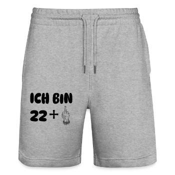 ich bin 23 - Stanley/Stella Unisex Bio Joggingshorts Trainer  - Grau meliert - Vorne - Nik (191cm) & Marisol (170cm)