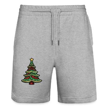 Arbre de Noël Noël - Short de jogging bio TRAINER Stanley/Stella unisexe - gris chiné - Devant - Nik (191cm) & Marisol (170cm)