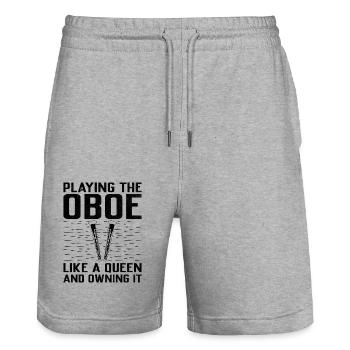 Oboe Player Oboe Basoonist Marching Band Instrumen - Stanley/Stella Trainer Unisex Organic Jogging Shorts - heather grey - Front - Nik (191cm) & Marisol (170cm)