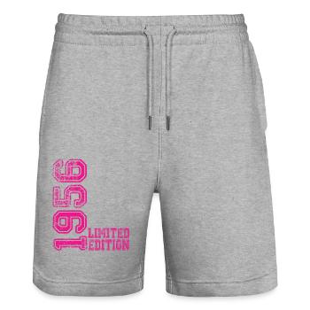 Édition limitée 1956 - Short de jogging bio TRAINER Stanley/Stella unisexe - gris chiné - Devant - Nik (191cm) & Marisol (170cm)