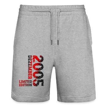 2005 Dezember Limited Edition 18. Geburtstag Deko - Stanley/Stella Unisex Bio Joggingshorts Trainer  - Grau meliert - Vorne - Nik (191cm) & Marisol (170cm)