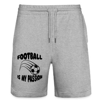 Fußballmannschaft Fußballdesign Fußballspieler - Stanley/Stella Unisex Bio Joggingshorts Trainer  - Grau meliert - Vorne - Nik (191cm) & Marisol (170cm)