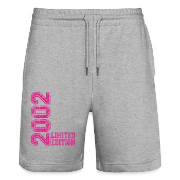 Édition limitée 2002 - Short de jogging bio TRAINER Stanley/Stella unisexe - gris chiné - Devant - Nik (191cm) & Marisol (170cm)