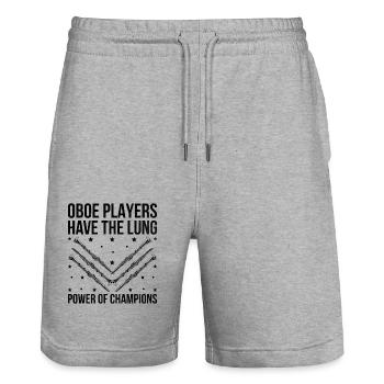 Oboe Player Oboe Basoonist Marching Band Instrumen - Stanley/Stella Trainer Unisex Organic Jogging Shorts - heather grey - Front - Nik (191cm) & Marisol (170cm)