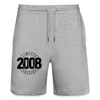 Limited Edition 2008 Geburtsjahr Urban Geburtstag - Stanley/Stella Unisex Bio Joggingshorts Trainer  - Grau meliert - Vorne - Nik (191cm) & Marisol (170cm)