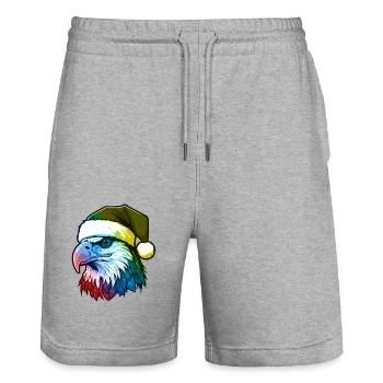 Eagle Head Christmas Portrait Colorful - Stanley/Stella Trainer Unisex Organic Jogging Shorts - heather grey - Front - Nik (191cm) & Marisol (170cm)