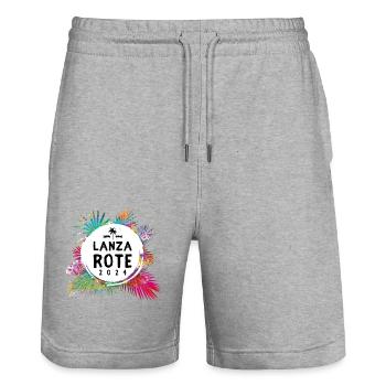 Lanzarote 2024 Colorful - Stanley/Stella Trainer Unisex Organic Jogging Shorts - heather grey - Front - Nik (191cm) & Marisol (170cm)