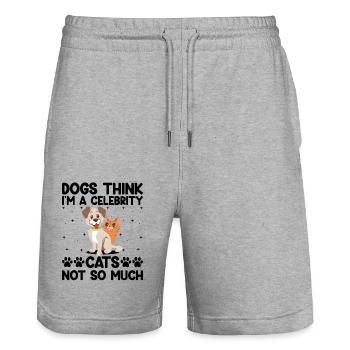 Pet Sitter Pet Sitting Dog and Cat Sitters Dog Wal - Stanley/Stella Trainer Unisex Organic Jogging Shorts - heather grey - Front - Nik (191cm) & Marisol (170cm)