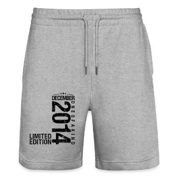 Birthday December 2014 December born in December - Stanley/Stella Trainer Unisex Organic Jogging Shorts - heather grey - Front - Nik (191cm) & Marisol (170cm)