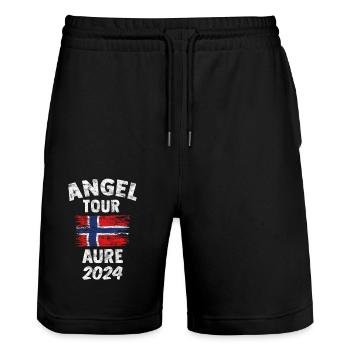 AURE 2024 Fishing Tour Norway - Stanley/Stella Trainer Unisex Organic Jogging Shorts - black - Front - Nik (191cm) & Marisol (170cm)